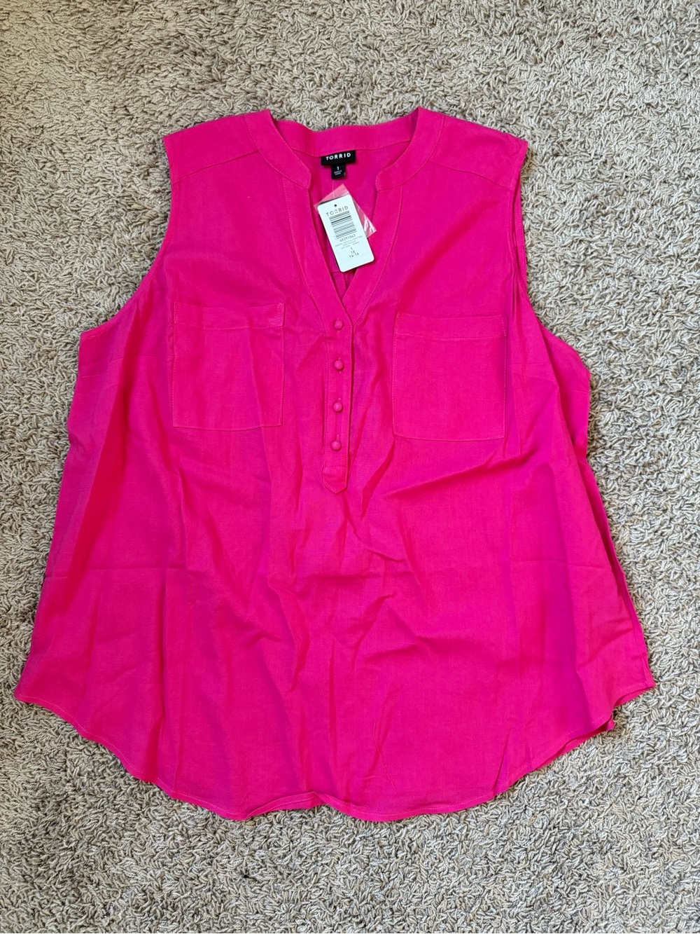 torrid Sleeveless sleeveless blouse in Hot Pink